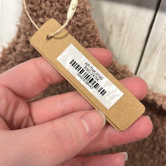 Skims Cozy Sherpa Fleece Crop Tank Rose Clay Brown Size 2X/3X FLAWED - Picture 2 of 5